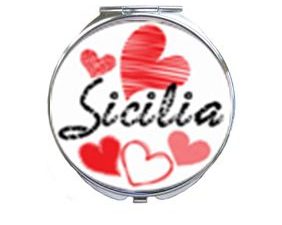 SPECCHIETTO TONDO LOVE SICILIA BIANCO COD.42/056 –10