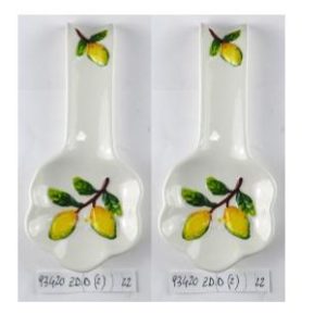 Poggiamestoli Decorato in Ceramica Linea Limoni 22X8X3cm 