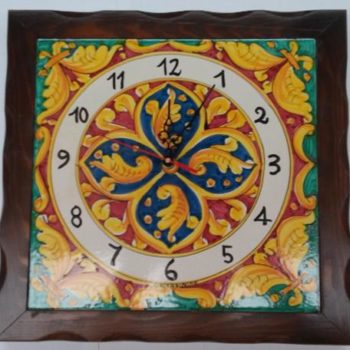 OROLOGIO IN CERAMICA CALTAGIRONE – Cm.27X27 – COD.BZ-2