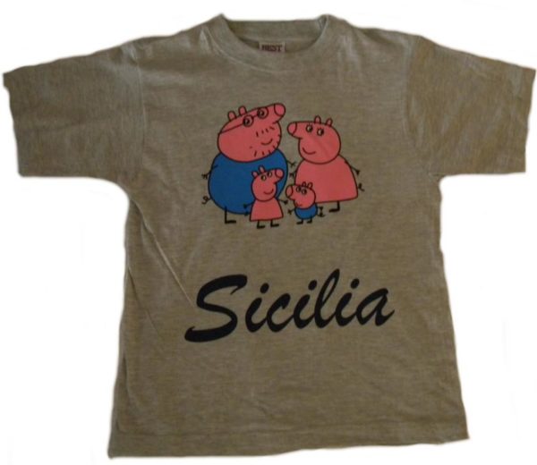 T-SHIRT PEPPA PIG SICILIA FAM. BAMBINO/A COL. ASS MIS. ASS. Cod. T-SHIRT G